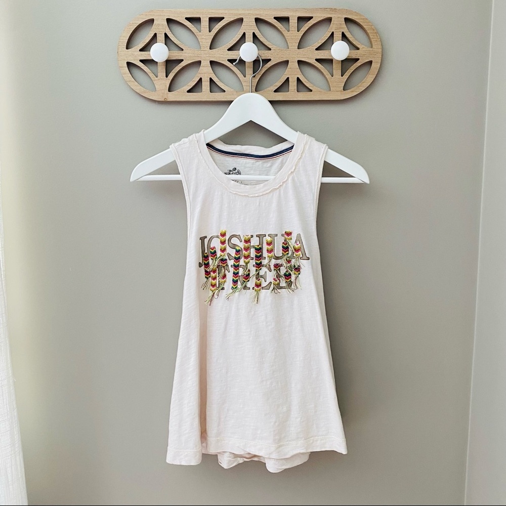 Pilcro by Anthro. Joshua Tree Twist-Back Tank Top Cream Sz Small
